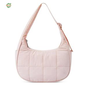 Modern Nylon Quilted Handbag for Women with Adjustable Strap Elegant Casual Bag for Office and Outings in Mustard and Charcoal[Winnereco World]