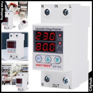 80A 220V Adjustable Voltage Protector Dual Display Voltage Reclosing Protector Relay Over Under Voltage Protection