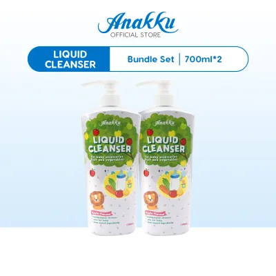 Anakku Liquid Cleanser Apple Flavour Multipurpose Cleaner For Baby Accessories Fruits & Vegetables (700ml x 2) 175-400