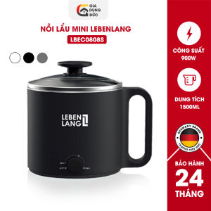 Nồi lẩu điện mini Lebenlang LBL0606 điều chỉnh được nhiệt dung tích 1500ML công suất 600W - bảo hành 2 năm