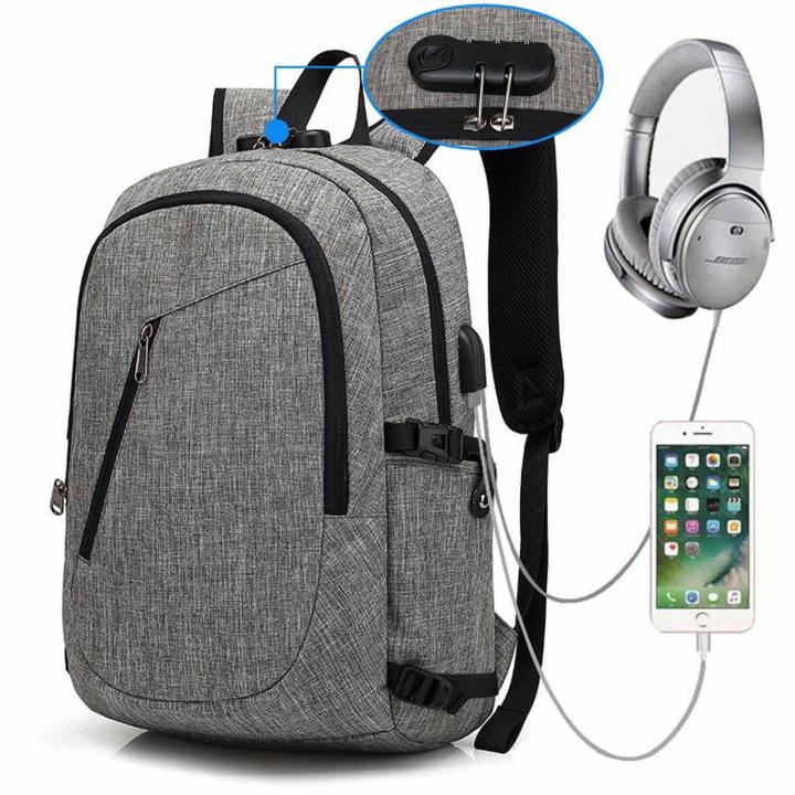 Business Laptop Backpack with USB Charging Headphone Port and