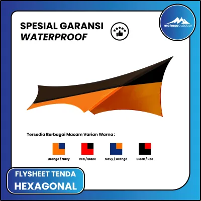 Flysheet Hexagonal 4X3 Waterproof Ultralight Mahesa Outdoor Atap Tenda Camping Hiking
