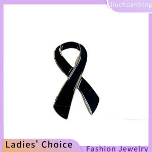 [COD] liuchuanbing Jewellery เข็มกลัดริบบิ้นประดับพลอยเทียมสีดำเข็มกลัดงานศพตราแห่งความทรงจำสำหรับผู้หญิงผู้ชายชุดเสื้ออุปกรณ์ตกแต่งเสื้อผ้า