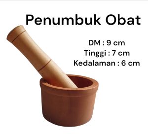 Lumpang Alu Kayu Kerajinan Ukir Penumbuk Tumbukan Obat Bumbu TERMURAH