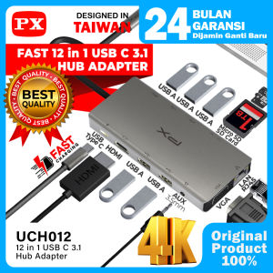 Hub Converter Type C 3.1 to HDMI LAN SD/Micro SD 3.5mm 12in1 PX UCH012