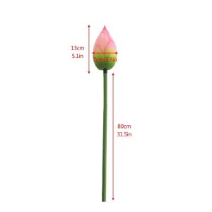 ESFDGL PU Artificial Lotus Handmade Romantic Fake Lotus Branch Artificial Greenery Plants Long Stem Simulation Lotus Leaf Pond