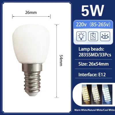 E12 E14 E17 LED 3W 5W Corn Bulb AC 85-265V SMD 2835 Led Bulb for Refrigerator Sewing Machine Range Hood