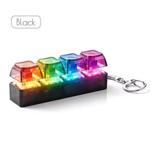Stress Anxiety Relief Keyboard Keychain Four Finger Button for Office Home Adults Kid Decompression Clicker