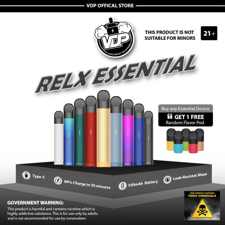 Essential Device With 1 FREE RANDOM POD Compatible with Relx Infinity ...