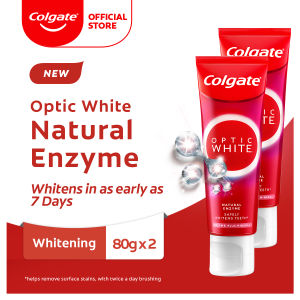 Colgate Optic White Enzyme Toothpaste 80g Twin
