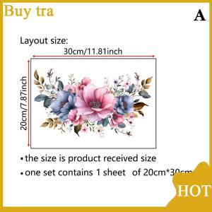 [Buytra] Toilet Sticker Flower Sticker Bathroom Self-adhesive Painting Waterproof Sticker Toilet Cover Bathroom Wall Sticker