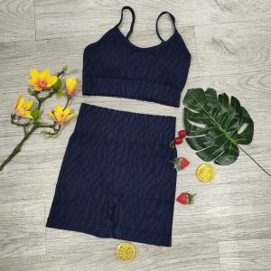 Bộ đồ tập gym yoga aerobic thể thao nữ bao gồm áo bra kèm mút quần đùi chất liệu thun dệt kim co dãn 4 chiều BINSPORTS BN098