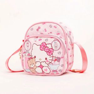 [Hàng sẵn] Túi da đeo chéo chống thấm nước hình Hello Kitty cho bé đi học mẫu giáo Túi đeo chéo Hello Kitty cho bé gái