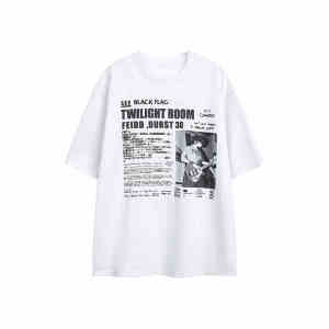 T-Shirt Wanita Putih Lengan Pendek - Motif Poster & Huruf Katun Tipis Bernapas 2025 Desain Oversize Slim Fit Gaya Korea Baju Kasual Nyaman Kerah Bulat Premium Manis dan keren Gaya jalanan Tops Ukuran besar Womens Clothing Gadis manis pedas