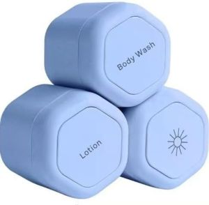 3PCS Travel Containers Daily Routine Capsule Set Body Care Capsule Magnetic Containers with Lid Shampoo Conditioner Body Wash Pills & More