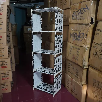 rak buku susun serbaguna 5 tingkat lemari portable multifungsi