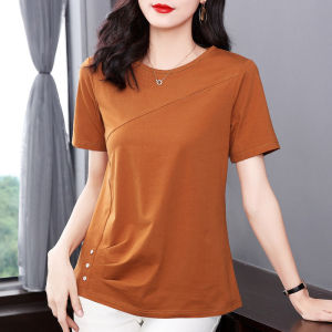 Short Sleeve T-shirt for Womens Summer Casual Cotton T-shirt Oversized Loose Slim Fit T-shirt