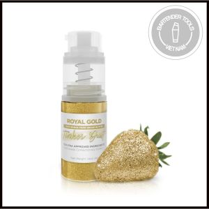 Bột nhũ ăn được màu vàng (royal gold) kèm bình xịt  - Royal Gold Edible Glitter Spray 4g Pump