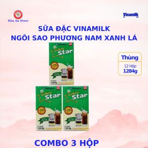 COMBO SẢN PHẨM: 3 Hộp Sữa Đặc Có Đường VINAMILK NGÔI SAO PHƯƠNG NAM XANH LÁ 1284g