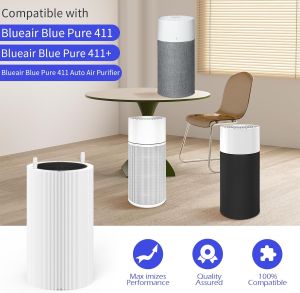 【2 piece】🚚 Local shipping🚚 Replacement Compatible with Blueair Pure 411/411+/Joys/3210 air purifier Filter Particle + Carbon HEPA&Active Carbon Nano Protect filter Air Purifier Accessories