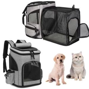 TASTY TIMES Expandable Pet Backpack Large Capacity Breathable Cat Carrier Creative Adjustable Strap Pet Travel Bag for Puppy