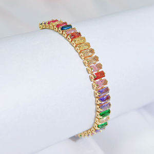 เลื่อมโตแฟชั่นใหม่สำหรับผู้หญิงเครื่องประดับสีเงินสีทองปูที่มีสีสัน AAA Baguette เหลี่ยมเพชรเทียมเสื้อผ้าเครื่องประดับ B302ของขวัญวันครบรอบ