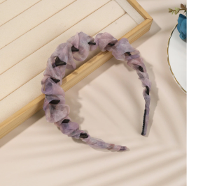 2026- New Style Pleated Mesh Wave Hairband for Women with High Forehead Toothed Anti-slip Washable Headban