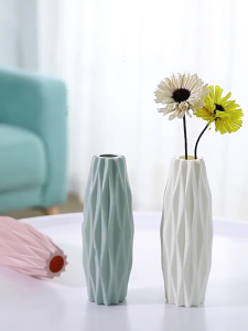 Thanh lịch Faux gốm sứ lọ nhựa trang trí hoa màu trắng chủ cho nhà và văn phòng decors Món quà tân gia cưới