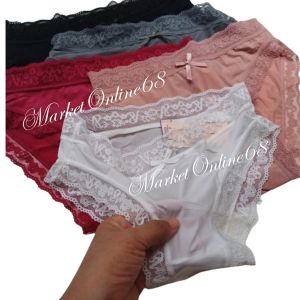 10 Quần Lót Nữ Lưng Cao 45kg Đến 65kg Chất Lụa Băng Phối Ren Co Giãn Mịn Mát MarketOnline Vic