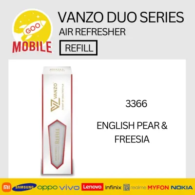 VANZO Duo Series Refill 3355 & 3366 (100ML) | Classic Blossom / English Pear & Freesia | New Generation Sterilizing Air Freshener | Home & Car Fragrance Refill