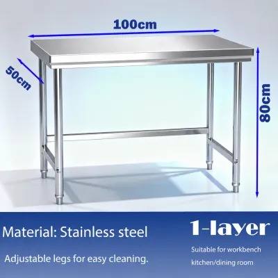 Heavy Duty Stainless Steel Kitchen Workstation 2-Tier Food Prep Table with Storage Shelf Rustproof Rack