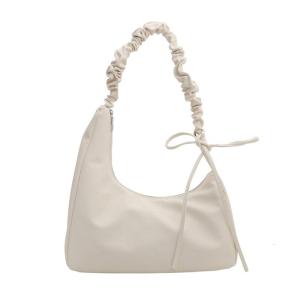 Womens Shoulder Bag PU Leather Crossbody Bag Pleated Armpit Bag Fashion Aesthetic Handbags Shopping Dating Bag for Daily