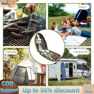 Outdoor Camping Kitchen Set 8 Pcs Lightweight and Durable Cookware for Hiking and Camping