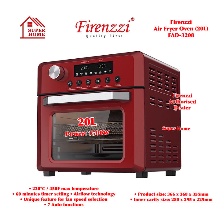 Firenzzi Air Fryer Oven FAD3208 20L MultiFunction Air Fryer Oven Lazada