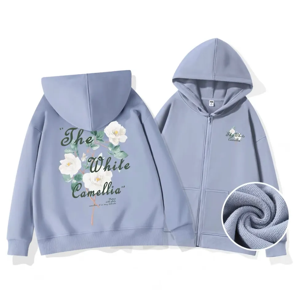 Best Selling Back to Back Flower Design Hoodie Jacket with Hood