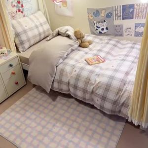 Back-to-school season all-cotton student dormitory three-piece set for single and double beds college-style dormitory pure cotton four-piece bedding set