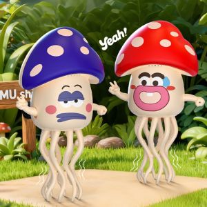 BANZU Nhựa Đồ chơi bạch tuộc nhảy múa điện Đầu nấm Tương tác Đồ chơi bạch tuộc tương tác bò Đồ trang trí bàn làm việc Đu đưa Bạch tuộc nhảy múa đi bộ Trẻ em và trẻ mới biết đi