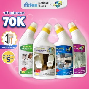 Combo Nước Tẩy Rửa SMART 300ml - Tẩy Sạch Cặn Canxi Vách Kính Dầu Mỡ Lâu Ngày Sen Vòi Inox Đồ Dùng Bằng Sứ