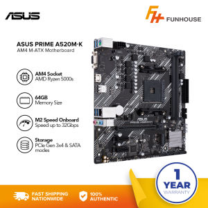 Funhouse | Asus AMD Prime A520M-K DDR4 HDMI VGA M.2 USB 3.1 Micro-ATX Socket AM4 Motherboard