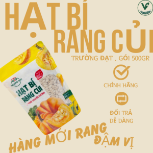 Hạt Bí Rang Củi Trường Đạt Gói 500gr Bì Vàng Thủ Công Truyền Thống Chính Hãng Thơm Bùi Tự Nhiên