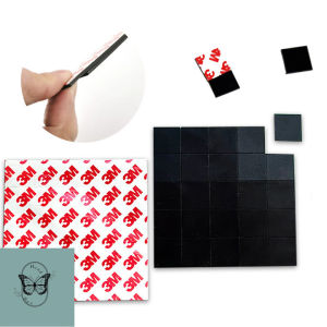 HCdailyToolsMix 20PCS Magnetic Strip with Adhesive Square Rubber Magnets Strong Adhesive Backed Self-adhesive Soft Magnetic Sheet