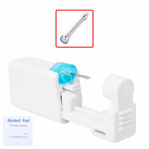 1 đơn vị dùng một lần an toàn vô trùng tai Dụng cụ đục S đá quý khuyên mũi Dụng cụ đục thép không gỉ piercer Bộ máy cho trang sức cơ thể Bông tai đính