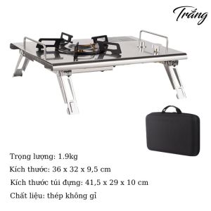 Bếp gas gấp cắm trại dã ngoại ngoài trời Bếp gas gấp gọn có túi đựng kiểu dáng sang trọng an toàn công suất lớn