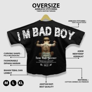 SMR APPAREL baju - Kaos Oversize im bad boy Cotton Combed 24s Pria & Wanita