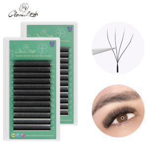 GLAMLASH 4D W Shaped Eyelash Lashes Easy Fan Eyelash Extensions Wholesales YY Premade Volume 12 Rows W Style Natural Soft