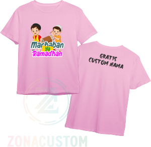 Kaos baju Anak Muslim MARHABAN YA RAAMADHAN laki laki / perempuan 1-12 TAHUN Gratis Custom Nama