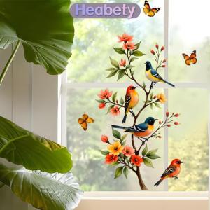 Heabety Cây chi nhánh chim bướm nhãn dán cửa sổ bám bướm decal kính cửa trang trí nhà tủ lạnh Nhãn Dán Tĩnh Điện