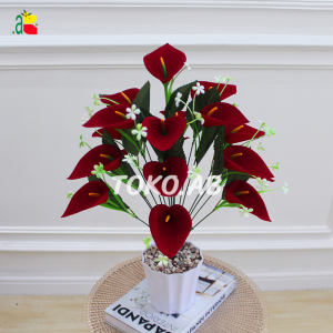 ANTHURIUM BELUDRU MERAH BUNGA HIAS K18 B8172 ARTIFICIAL HOME DEKOR