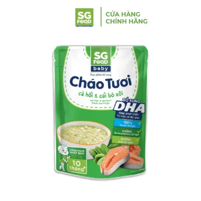 Cháo Tươi Baby Sài Gòn Food Cá HồI & Cải Bó Xôi 240G