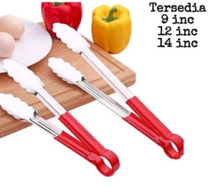 Capitan makanan gorengan penjepit stainless - jepitan daun merah